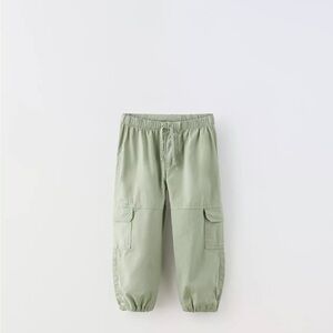 Zara Kids Light Green Cargo Joggers